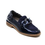 Softwaves mocassin blauw lak / daim 8.35.10A